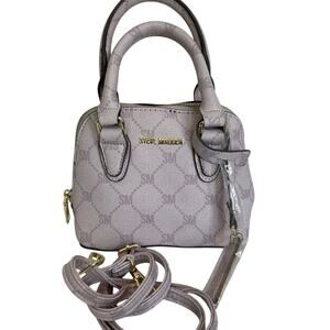 Brand New Steve Madden Crossbody Purse Satchel Small Dome Design Lt Gray